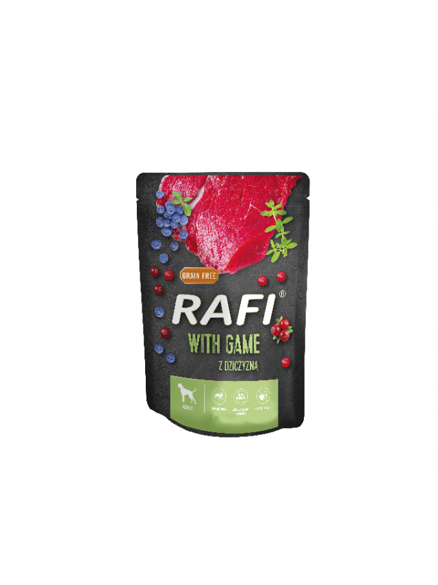 RAFI z dziczyzną dla psa - saszetka 300g (czarne opakowanie)