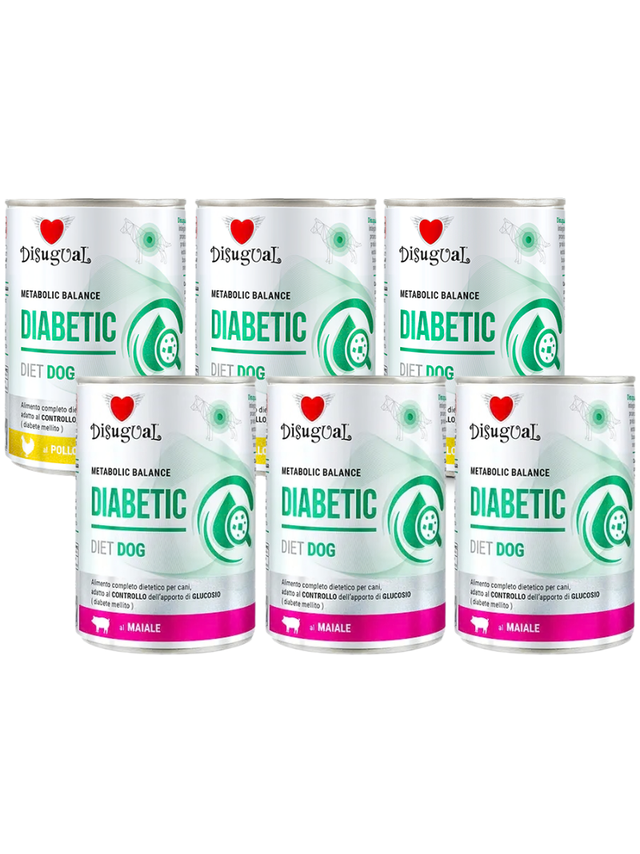 Disugual Karma mokra dla psa Weterynaryjna DIABETIC Kurczak/Wieprzowina (dorosły) 6x400g