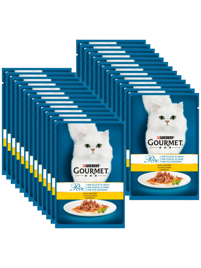 Purina Gourmet Perle Karma dla kotów mini fileciki w sosie z kurczakiem 26x85g
