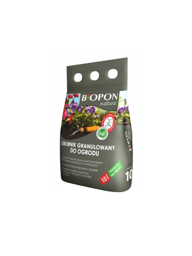 BIOPON NATURAL obornik granulowany do ogrodu 10L