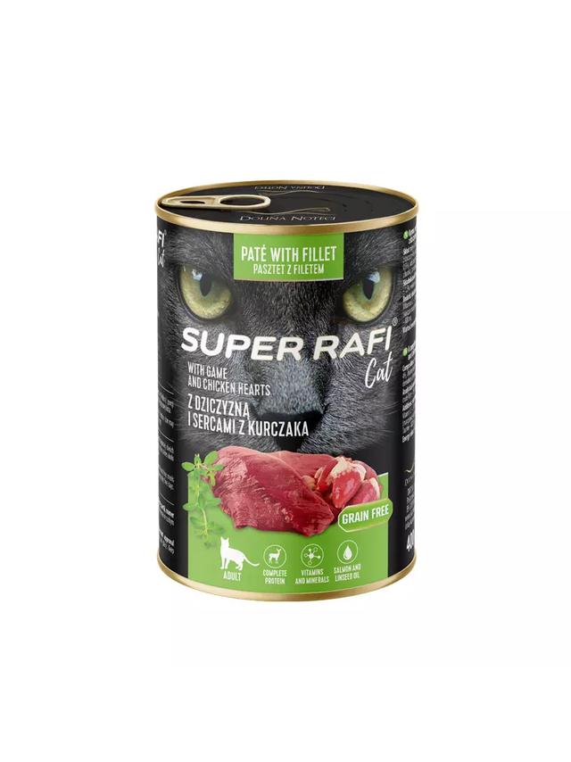 DOLINA NOTECI Super Rafi Cat P&F z dziczyzną i sercami z kurczaka 400g