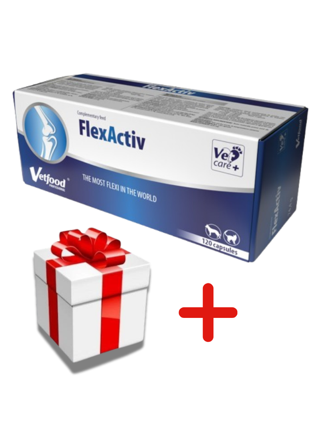 VETFOOD FlexActiv 120 caps. + NIESPODZIANKA DLA KOTA GRATIS!!