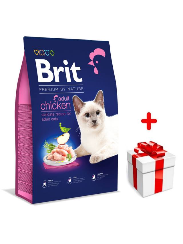 BRIT Premium By Nature Adult Cat Chicken 1,5kg + niespodzianka dla kota GRATIS!