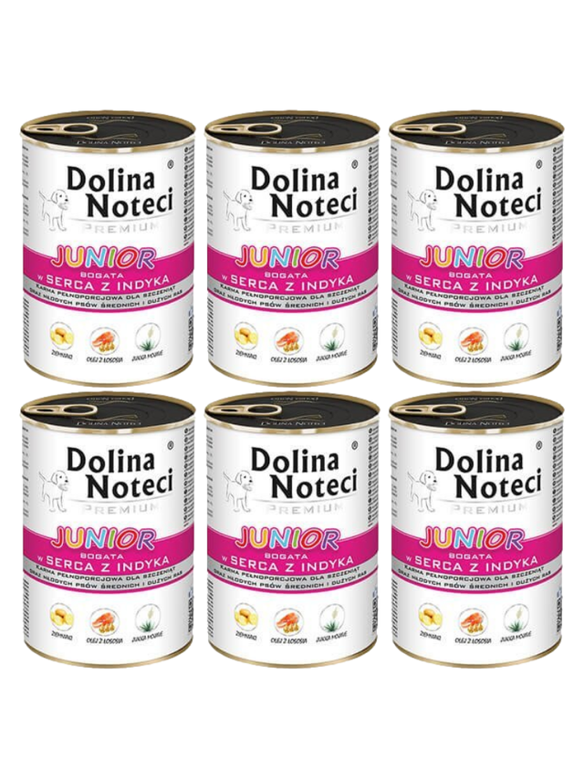 DOLINA NOTECI PREMIUM Junior bogata w serca indyka 6x400g