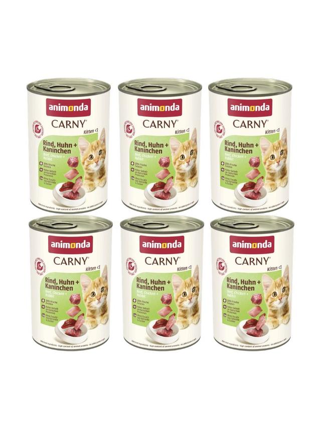 ANIMONDA Carny Kitten smak: wołowina, kurczak i królik 6x400g