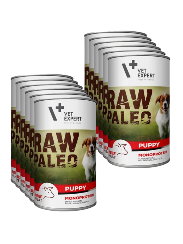 Vetexpert RAW PALEO puppy beef 12x400g - wołowina puszka