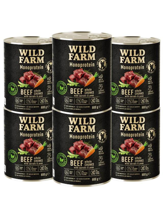 WILD FARM Monoprotein Beef 6x800g hipoalergiczna karma dla psa