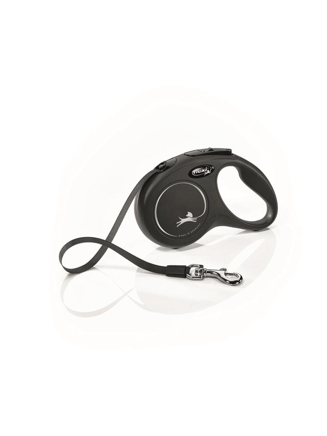 FLEXI smycz oryginalna New Classic czarna S 5m do 15kg- taśma