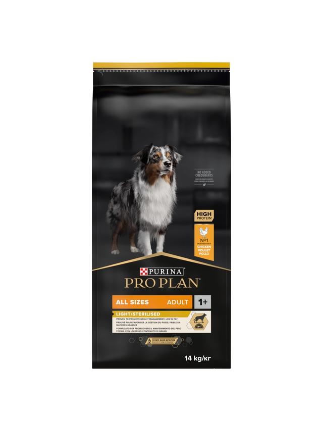 PRO PLAN Light Sterilised All Sizes Adult Karma dla psów bogata w kurczaka 14kg