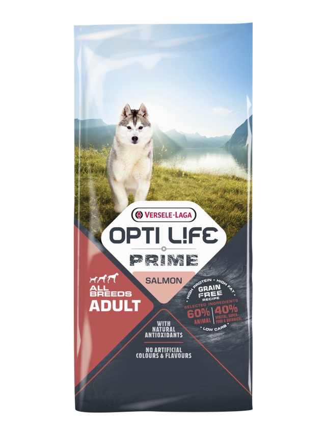 VERSELE-LAGA Opti Life Prime Adult Salmon 12,5kg - karma bezzbożowa dla dorosłych psów z łososiem