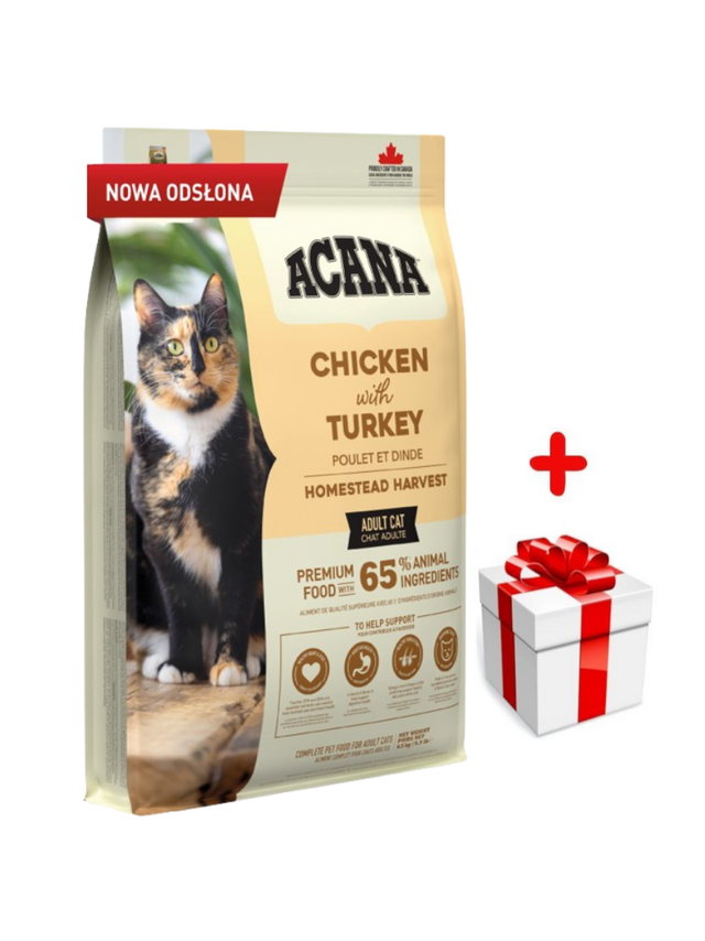 ACANA Homestead Harvest Cat 4,5kg + niespodzianka dla kota GRATIS!
