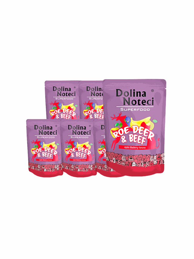 DOLINA NOTECI SUPERFOOD sarna i wołowina 10 x 300g - karma mokra dla psa