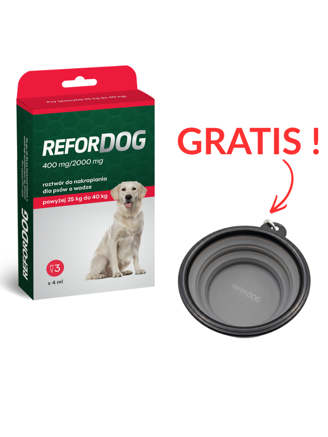 Refordog dla psów 25–40 kg 3 pipety x 4,0ml + MISKA GRATIS !