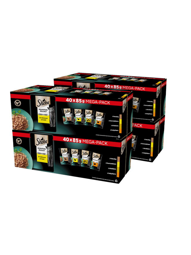 Sheba Delicacy Drobiowe Smaki w galaretce - mokra karma dla kota 160x85g