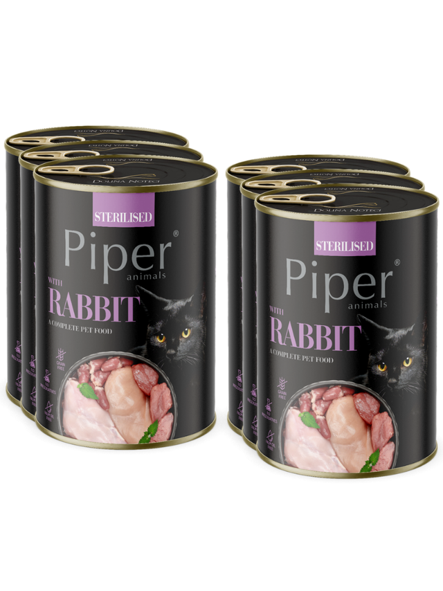 DOLINA NOTECI Piper dla kotów sterilizowanych z królikiem 6x400g