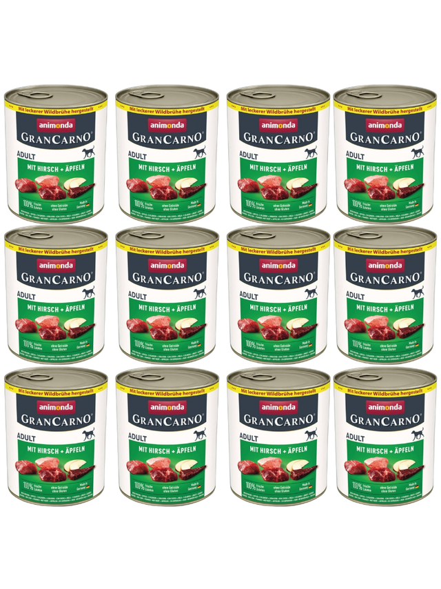 ANIMONDA GranCarno Adult Dog smak: Jeleń + jabłko 12x800g