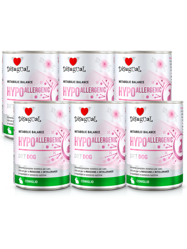Disugual Karma mokra dla psa Weterynaryjna HYPOALLERGENIC Królik (dorosły) 6x400g