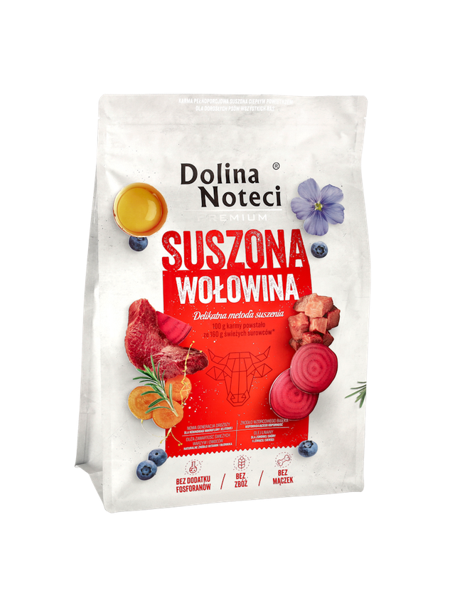 DOLINA NOTECI Premium Wołowina- karma suszona dla psa 3kg