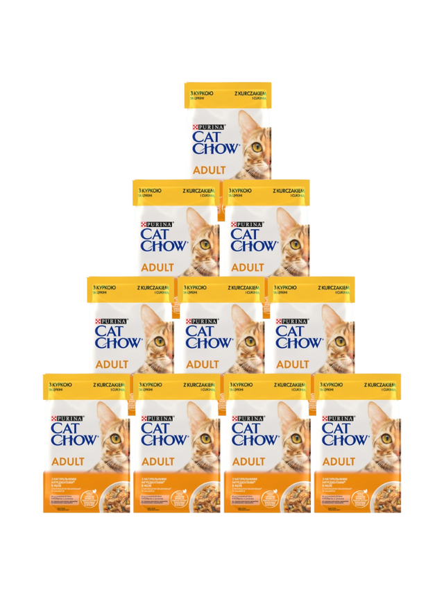 PURINA Cat Chow Adult Karma dla kotów z kurczakiem i cukinią w galaretce 10x85g