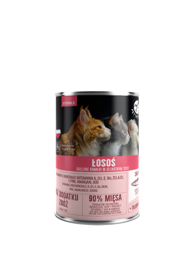 PetRepublic kawałki w sosie z łososiem (sterile) 400g dla kota