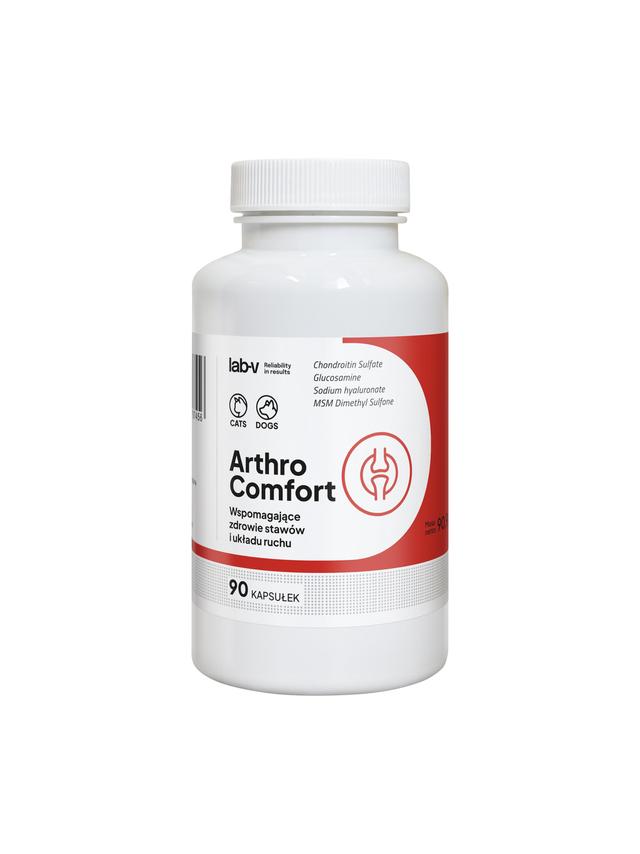 Lab-v Arthro Comfort – Kompleksowe wsparcie zdrowia stawów oraz układu ruchu dla psów i kotów 90 kapsułek