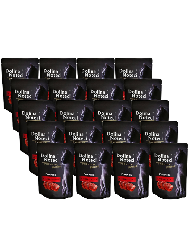 Dolina Noteci Premium danie dla kotów sterylizowanych z wołowiną 20x85g