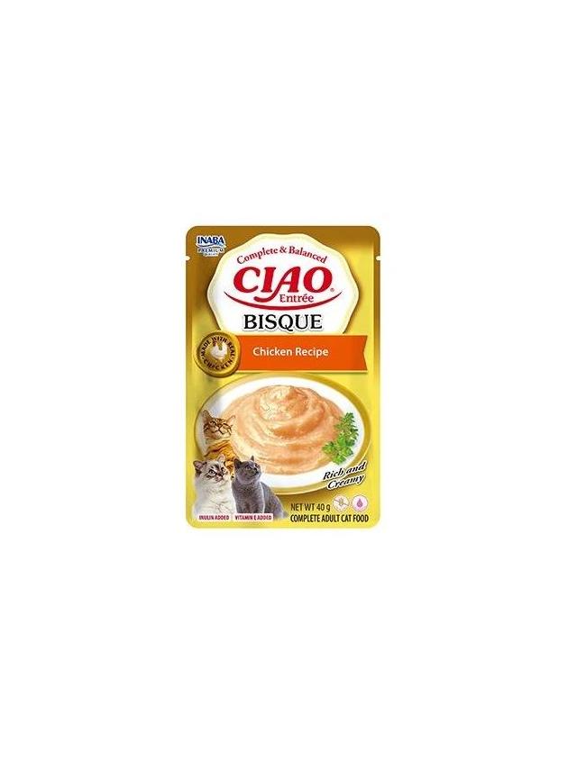 INABA  Cat Ciao Bisque - karma uzupełniająca dla kota o smaku kurczaka40g
