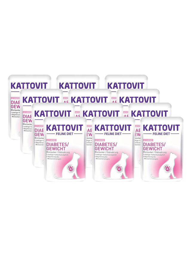 Kattovit Diabetes/Gewicht łosoś 12x85g saszetka