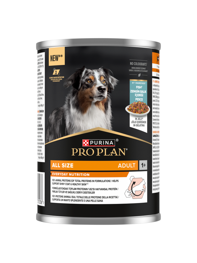 PRO PLAN Everyday Nutrition Adult Karma dla psów bogata w rybę w galaretce 3x400g (2+1 gratis)