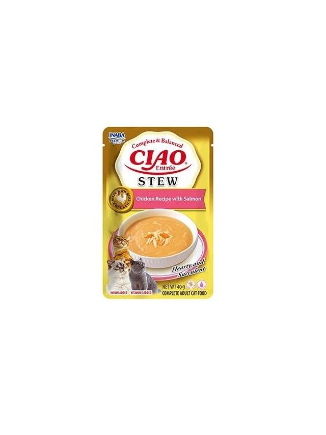 INABA  Cat Ciao Stew - kremowa potrawka dla kota o smaku kurczaka i łososia 40g