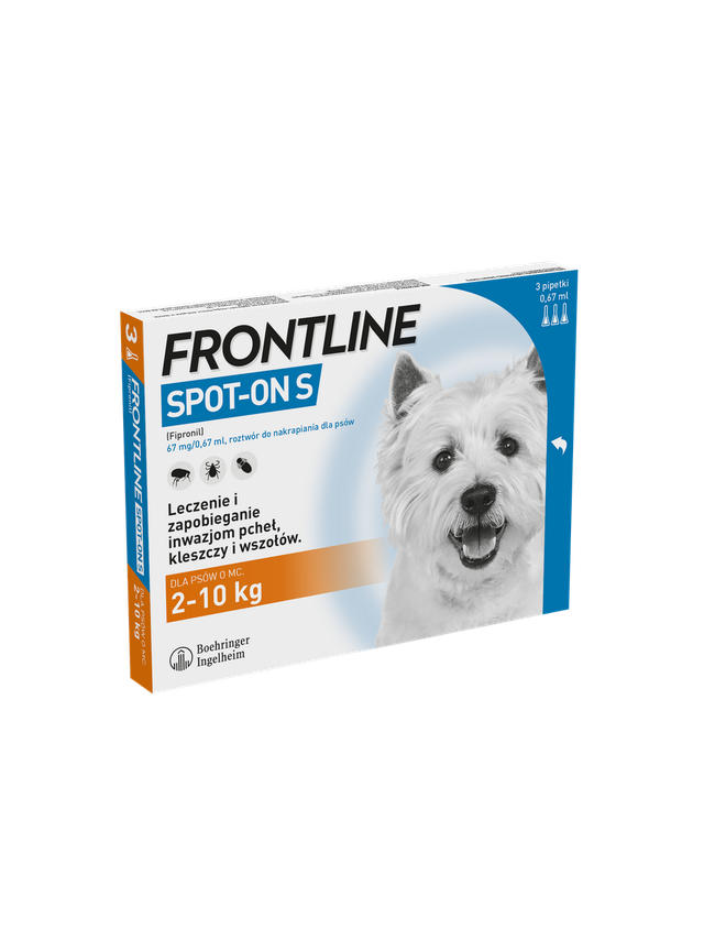 Frontline Spot On Pies S 2-10 kg dla psów s  3x0,67 ml