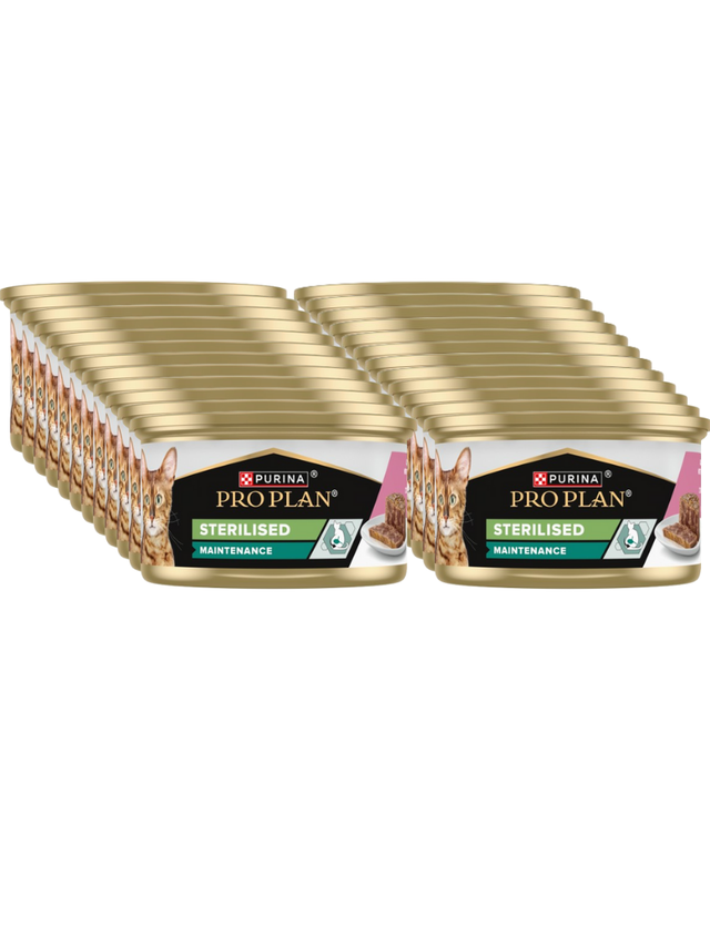 PRO PLAN Sterilised Wilgotny pasztet z łososiem i tuńczykiem Mokra karma dla kota 24x85g