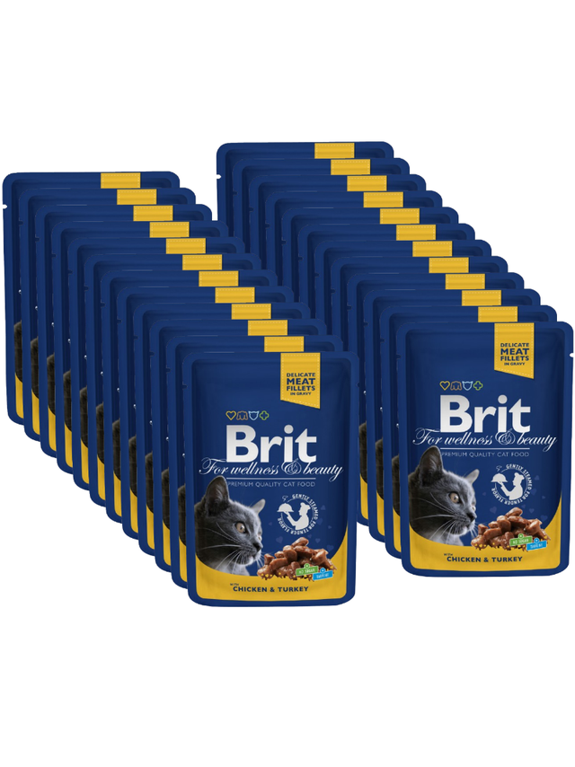 BRIT Cat KURCZAK i INDYK 24x100g