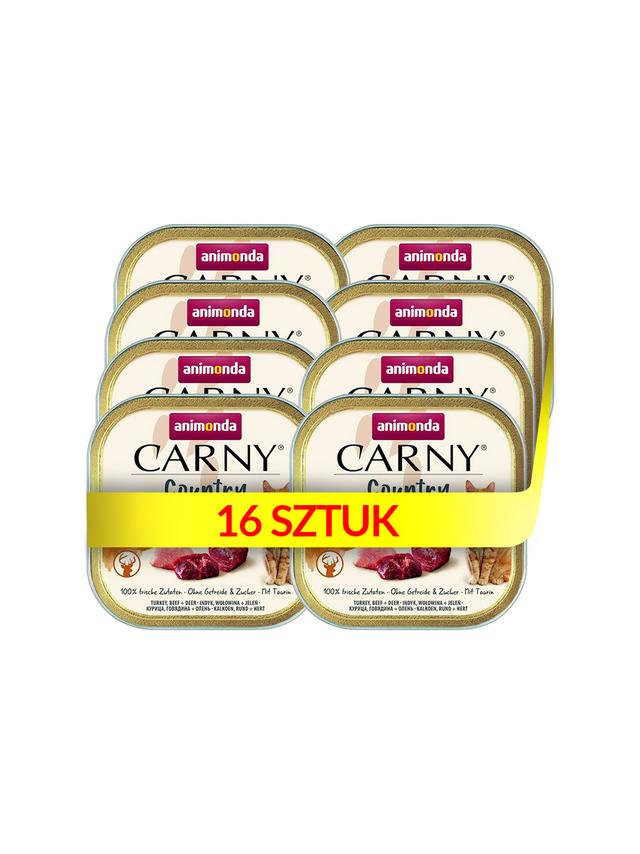 ANIMONDA Carny Country Adult Indyk, Wołowina i Jeleń 16x100g