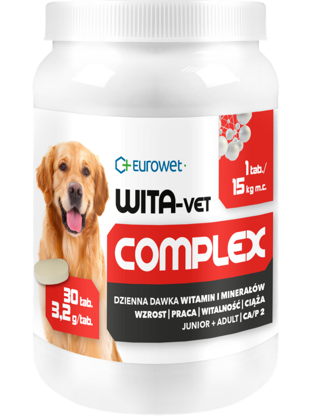 WITA-VET Ca/P = 2, 3,2g Junior+Adult 30 tabletek