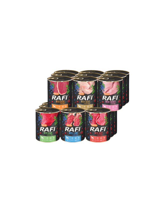 DOLINA NOTECI Rafi dla psa mix smaków 56x400g