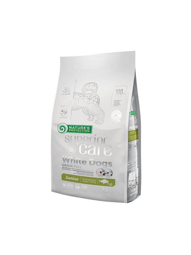 NATURES PROTECTION Superior Care White Dogs Grain Free White Fish Junior Small Breeds 1,5kg