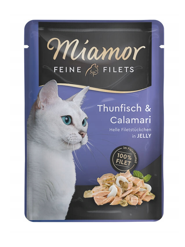 Miamor Feine Filets - mokra karma dla kota tuńczyk z kalmarami w galarecie 100g