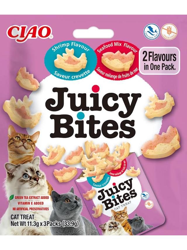 INABA Ciao Juicy Bites-Krewetki i Owoce Morza 3x11,3g