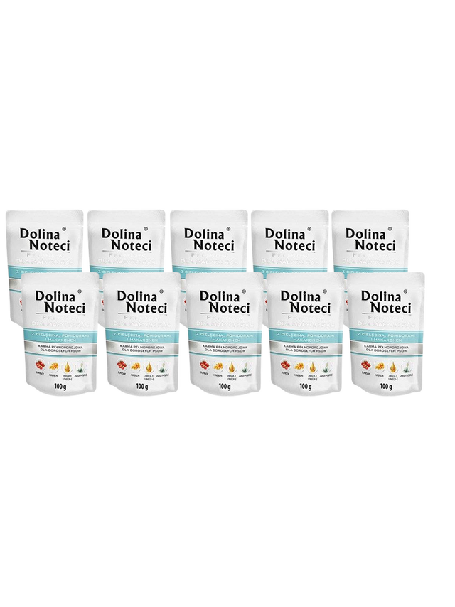 Dolina Noteci PREMIUM dla psów małych ras z cielęciną pomidorami i makaronem 10x100 g