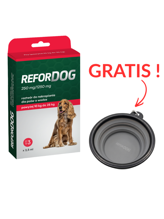 Refordog dla psów 10–25 kg 3 pipety x 2,5ml + MISKA GRATIS !