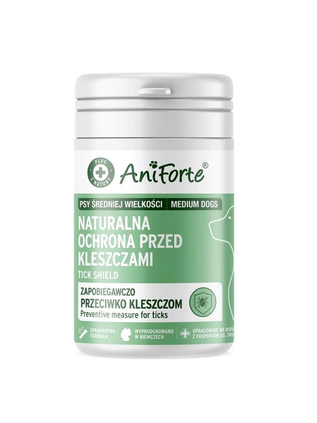 AniForte Naturalna ochrona przed kleszczami Średnie rasy - suplementy dla psa - 60 tabletek