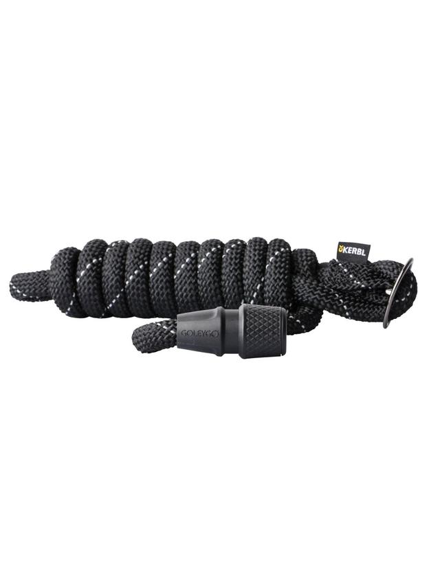 KERBL Smycz sznurkowa GoLeyGo, z Adapterem,czarna, 8mm x 140-200cm,S,max.15kg