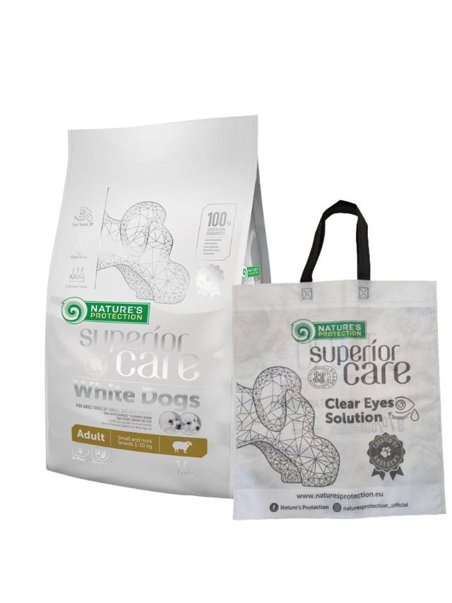 NATURES PROTECTION Superior Care White Dogs Adult 1,5kg + Torba na zakupy