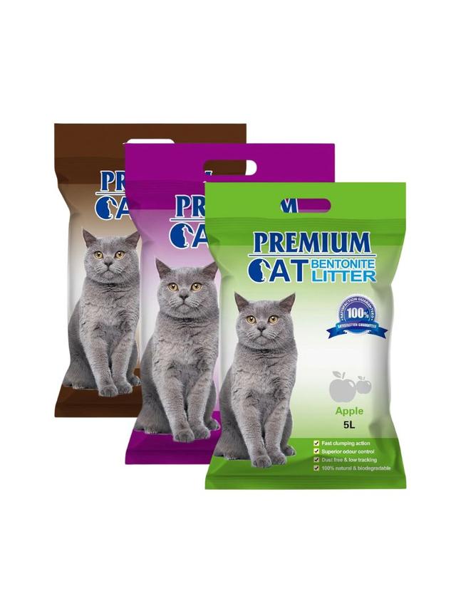Premium Cat Żwirek Bentonitowy Zbrylający - Mix 3x5L