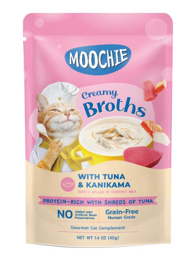 MOOCHIE Creamy Broths With Tuna & Kanikama Grain-Free 40g Kremowy bulion z tuńczykiem i kanikamą