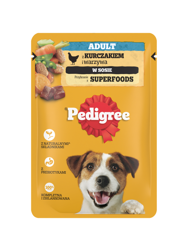 PEDIGREE Adult saszetka 100g - mokra karma dla psów z kurczakiem i warzywami w sosie