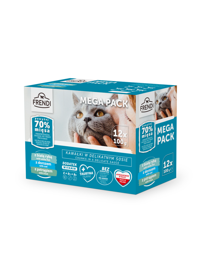 Frendi saszetki dla kota (biała ryba/dorsz/pstrąg)   12x100g