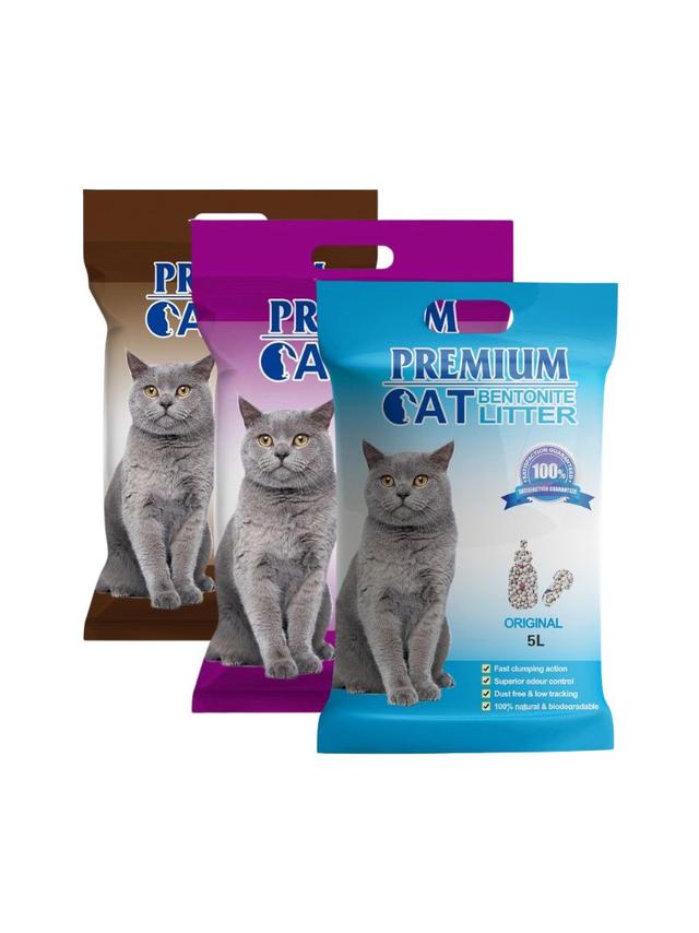 Premium Cat Żwirek Bentonitowy Zbrylający - Mix 3x5L