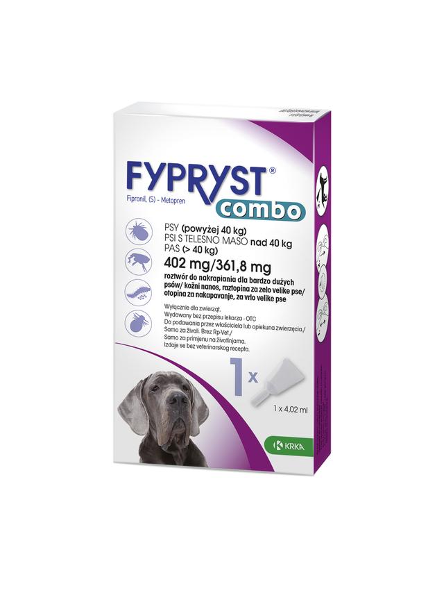 KRKA Fypryst Combo krople na pchły i kleszcze dla psa >40kg 402mg/361,8mg 1 pipeta
